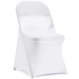 Peomeise Stuhlhusse, dehnbar, Spandex, für Hochzeit, Party, Esszimmer, Bankett, Veranstaltung (6, Weiß)