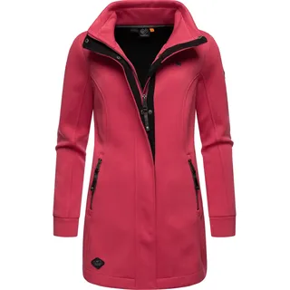Kurzjacke RAGWEAR "Sweatjacke Letrice Bonded", Damen, Gr. S, lila (raspberry), Obermaterial: 100% Polyester PES.  Futter: 100% Polyester PES., tailliert Po-bedeckend, hoch geschlossener Ausschnitt, Ärmel ohne Ärmelschlitz normaler Saum, Jacken Kurzjacke, Elegante Zip-Jacke mit hohem Kragen in Feinstrickoptik