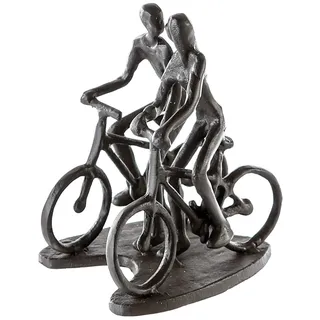 Casablanca modernes Design Casablanca Skulptur Rad Tour, Deko Figur Braun, Metall Statue Wohnzimmer, Büro Dekoration H. 13 cm x B. 12 cm - Moderne Skulpturen, Fahrrad Bike Metallfiguren