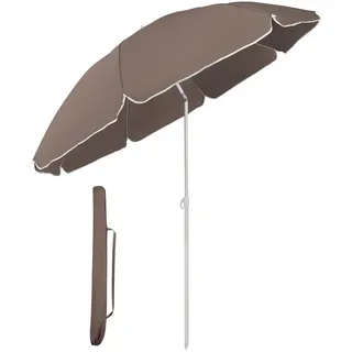 Sekey 160cm GRS-zertifizierter Sonnenschirm für Garten & Terrasse | Höhenverstellbar & Neigbar mit UPF50+ | Wasserdichtes Recycling-Polyester | Windstabil mit 8 Streben