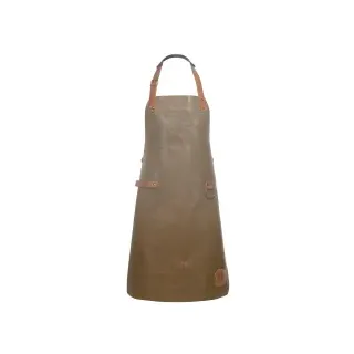 Karlowsky Leder Latzschürze, 60 x 82 cm, Schürze aus angenehm leichtem und schmiegsamem Rindsleder, Farbe: toffee