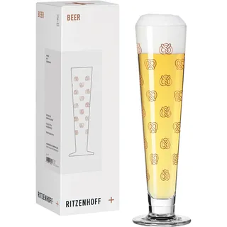 RITZENHOFF 1011019 Bierglas mit Gravur 330 ml - Serie Heldenfest Bier - Motiv Brezel kupfer - Made in Germany