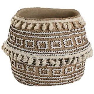 Home ESPRIT Blumentopf, Braun, Beige, Tropischer Zement, 34 x 34 x 26 cm