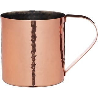 BarCraft Großer Edelstahl Moscow Mule Becher, gehämmertes Kupfer Finish, Braun