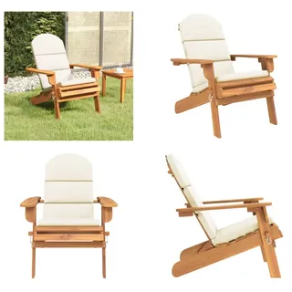 vidaXL Adirondack Gartenstuhl mit Kissen Massivholz Akazie - Gartenstuhl - Gartenstühle - Gartenmöbel - Loungesessel - Braun