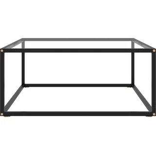 vidaXL Couchtisch Schwarz mit Hartglas 80x80x35 cm - Schwarz