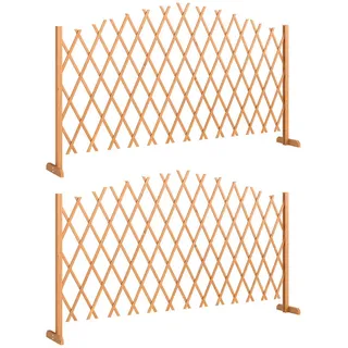 Outsunny Scherengitter 2er Set Tannenholz Braun , Holz , 30x103 cm , Gartenzubehör