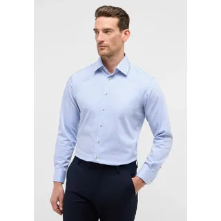 Langarmhemd ETERNA "MODERN FIT", Herren, Gr. 48, Normalgrößen, himmelblau, Satin, 100% Baumwolle, tailliert, Manschette, Hemden Langarmhemd, NON IRON (bügelfrei)
