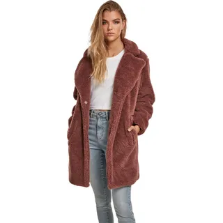 URBAN CLASSICS Ladies Oversized Sherpa Coat in Rot, Größe M