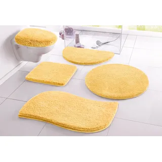 OTTO home Badematte "Merida, Badvorleger, Badezimmer Teppich" Höhe 32 mm rutschhemmend beschichtet fußbodenheizungsgeeignet  schnell trocknend  strapazierfähig Badteppich, Uni Farben, rechteckig, rund & als 2-tlg. Set erhältlich, gelb