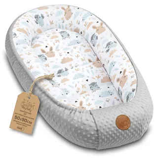 Nestchen Baby - Babynestchen Neugeborene Minky Babynest für Kinderbett Vielseitiges tragbar Nest kuschelnest zubehör für babybett warm Winter coccon Eule Grau