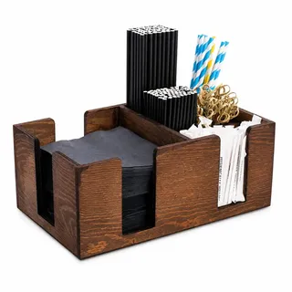 Bardiener aus Holz, Bar-Organizer, Cocktail-Zubehör- und Serviettenhalter; Ordnung an der Bar