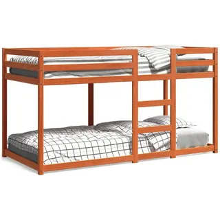 vidaXL Etagenbett Wachsbraun 75 x 190 cm Kiefer massiv braun