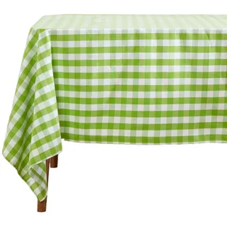 Homescapes Tischdecke Vichy-Karo grün kariert, 137/178 cm , Textil , Kariert , Rechteckig , 137x178 cm , Oeko-Tex® , Heimtextilien, Wohntextilien, Tischwäsche, Tischdecken