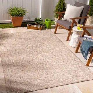 Surya Teppich »LEMARK«, rechteckig, 4 mm Höhe, Teppich In- /Outdoor Boho Jute-Optik, Balkon, Terrasse, Garten, Beige