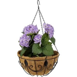 Relaxdays Hängekorb 35 Ø x 61 cm Braun