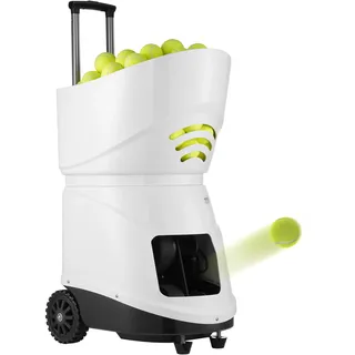 Vevor Tennisballmaschine, automatischer tragbarer Tennisballwerfer, Übungswerfer für 150 Bälle, Tennistraining, 5 Motoren, Multimodus-Übungen, über 2 Stunden Spielzeit, wiederaufladbarer Akku,