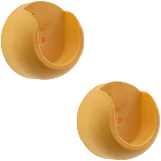 GIRASOLE HOME Wandrosette 30 mm aus Holz für Stangen mit einem Durchmesser von bis zu 28 mm, 2 Stück (Natur)