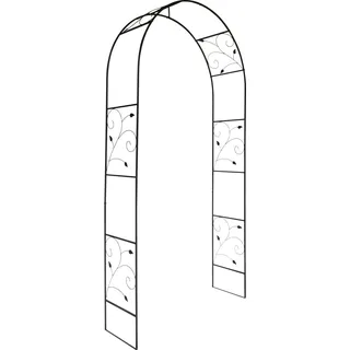 Rosenbogen Metall Blattmuster 228 cm Schwarz