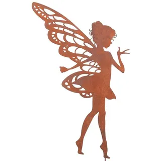 FCHMY Metall Fee Silhouette Skulptur,Elfe Sitzend ​Garten Gartendeko Rostoptik,Girl Silhouette Garden Statue für Garten, Terrasse Balkon Blumentopf
