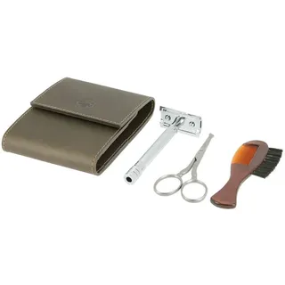 Dovo Razor & Manicure Set in Brown Leather Pouch 575056