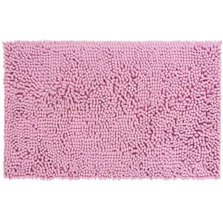 PANA® Premium Chenille Badematte (50x80 cm) • Badteppich aus besonders weichen Fasern • Saugstark & waschbar • Duschvorleger, Badvorleger, Badezimmerteppich • Farbe: Rosa