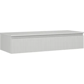 Mexen Rivel Badezimmer-Unterschrank 120 cm mit Platte, 1 Schublade, gerillt, grau matt - 91A20-12023-1-BFC62 - Grau