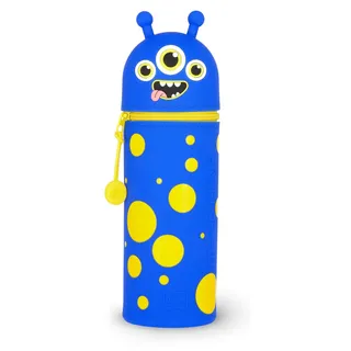 Legami Kawaii 2-in-1 Silicone Pencil Case Monster, Federmäppchen, Mäppchen, Stiftehalter, KA0020 - Blau