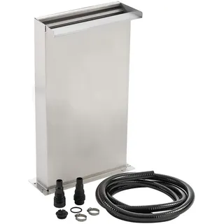 OASE 70774 Waterfall Kit 30 - Edelstahl-Wasserfall in 30 cm Breite, für Wasservorhänge mit Unterbau zur Bodeninstallation in Flachwasserzonen oder am Gartenteich