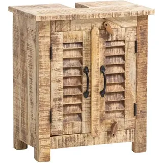 Waschbeckenunterschrank Caribou I Badschrank aus Massivholz