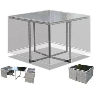 PATIO PLUS Gartenmöbel Abdeckungen, Patio Cube Möbel Set Abdeckung wasserdicht, Patio quadratischen Tisch Abdeckungen, Outdoor Rattan Möbel Abdeckung winddicht, Anti-UV, 125x125x71cm Transparent