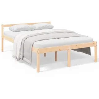 vidaXL Seniorenbett 120x190 cm Massivholz Kiefer - Braun