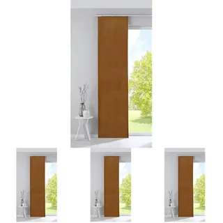 Gardinenbox Verdunkelung Flächenvorhang Schiebegardine »Milano« Samt Blickdicht Blackout Paneelwagen Beschwerungsstange Senf HxB 245x60 cm, 203571 (Packung mit 4)
