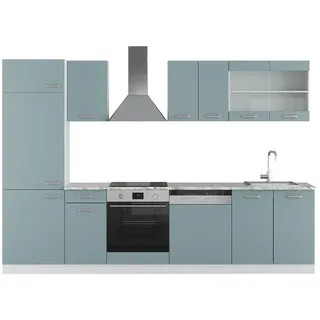 Vicco Küchenzeile R-Line 300 cm Blau-Grau/Weiß