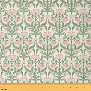 Loussiesd Erwachsene Rosa Damast Stoff 460x150cm,Vintage Floral Damast Stoffpaket Männer,Antike viktorianische Barock Partei Klassische Dekostoff,Vintage Damast Patchwork Stoffe