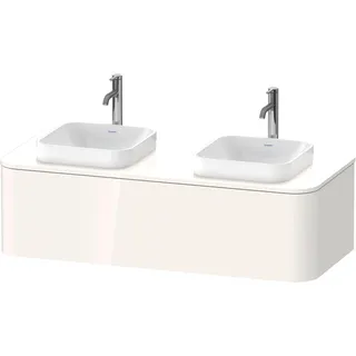 Duravit Happy D.2 Plus Konsolenwaschtischunterbau wandhängend, 1300x550 mm, 1 Auszug, für Aufsatzbecken, HP4943B22220010, Farbe: Weiß Hochglanz Dekor mit Innenbeleuchtung