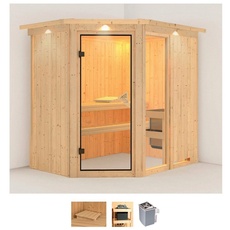 Bild Sauna »Frigga 1«, (Set), 9-kW-Ofen mit integrierter Steuerung beige