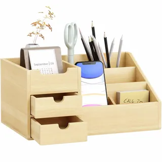 Homcom Schreibtischorganizer Aufbewahrungsbox Holz Natur 1 St.