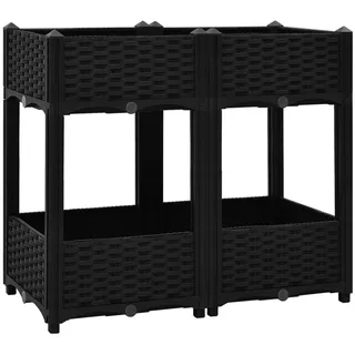 vidaXL Hochbeet 80 x 40 x 71 cm Schwarz