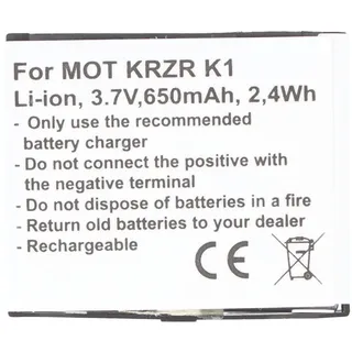 AccuCell Akku passend für Motorola V1150, SVLR L2, ROKR Z6, RIZR Z3, KRZR K1, SVLR L6 Akku BC50, CFNN1043, CFNN7007