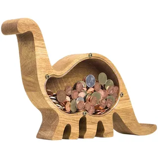 RoxNvm Langhalsdrachen Spardose, abnehmbare Spardose, personalisierte Spardose aus Holz, Sparbüchse Münze für Jungen Mädchen Geschenke