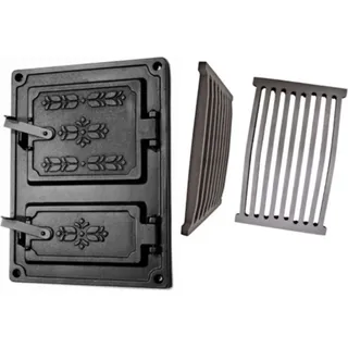 Kamintür Gusseiserne Backofentür Gußeisen Ofentür aus Gusseisen Schwarz Räuchereitür 37x27cm