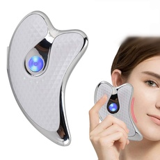 Elektrisches Gesicht Gua Sha Platte, Gesichtsschaber Massagegerät, Elektrischer Gesichtsschaben zur Hautstraffung gegen Falten, Mikrostrom Hautpflegetool - USB wiederaufladbares