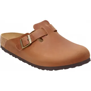 Birkenstock Boston geöltes Leder Herren Clogs, Größe:46 EU - Braun