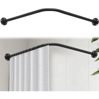 Duschvorhangstange L Form,68-138cm x 68-138cm Verstellbare Duschstange Ecke aus 304 Edelstahl 16kg Tragkraft,für Badewanne Badezimmer Ankleidezimmer,Bohr-Montage Erforderlich