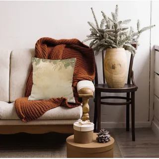 queence Dekokissen »Weichnachten« Dekokissen mit HD Premium Druck Weihnachten, goldfarben