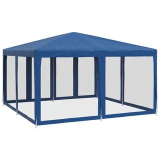 vidaXL Partyzelt mit 8 Mesh-Seitenteilen Blau 4x4 m HDPE - Blau