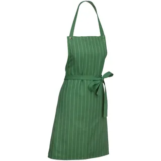 kela Kochschürze 80 x 67 cm CORA, Küchenschürze Damen Herren, Baumwolle waschbar, verstellbarer Nackengurt, langer Bindegurt, Streifen, grün