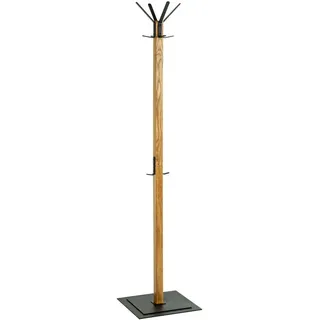 Xxxl Kleiderständer , Braun, Schwarz, Eichefarben , Holz, Metall , Eiche , massiv , 40x180x40 cm , Schuhablage, standfeste Füße, Jackenhalter , Kleinmöbel