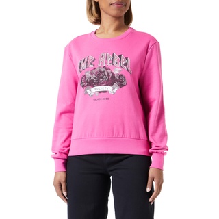 ONLY Damen Sweatshirt Onlnomi L/S Wild O-Neck Box Cc SWT, Raspberry Rose/Print:Rose, XS